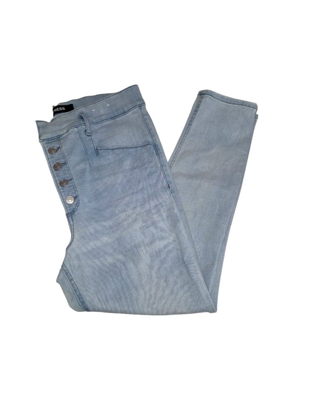 Express Womens 12 Cropped Legging Super High Rise Denim  Light Wash Stretch 3965